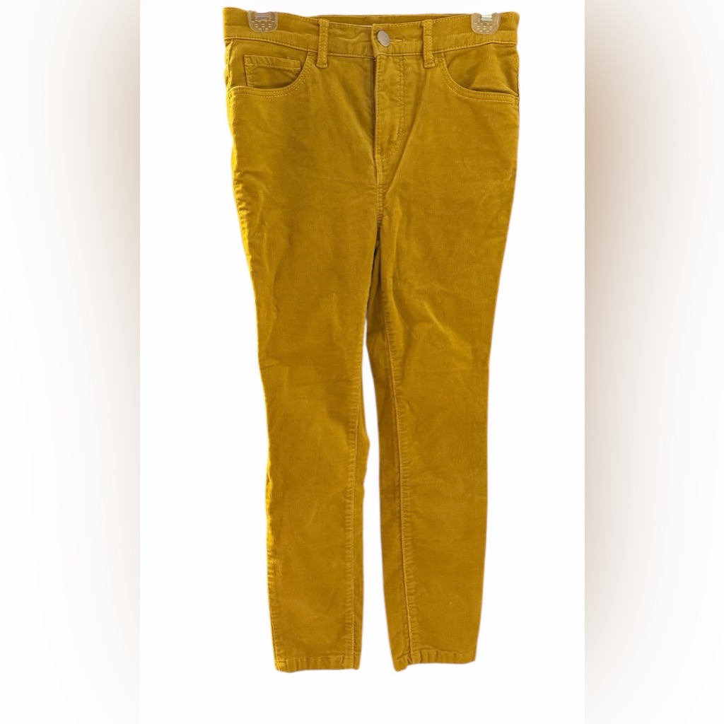 Loft High Waisted Skinny Mustard/Golden Corduroy Trousers Size 26 / 2 (Purdue )